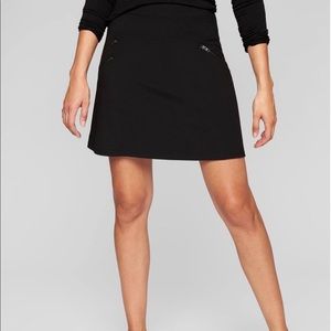 Athleta Black Moto Zip Pocket Ponte Moto Skirt Size 6